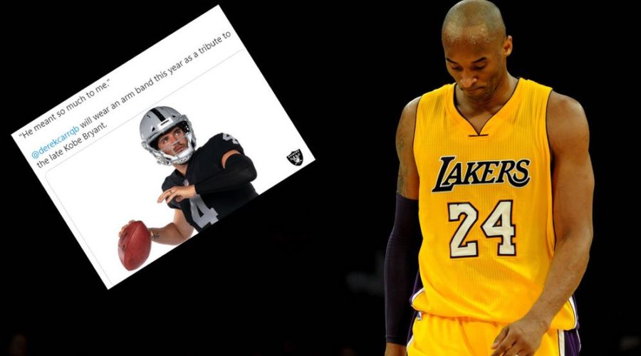 In honour of Kobe Bryant Raiders quarterback Derek Carr wears arm